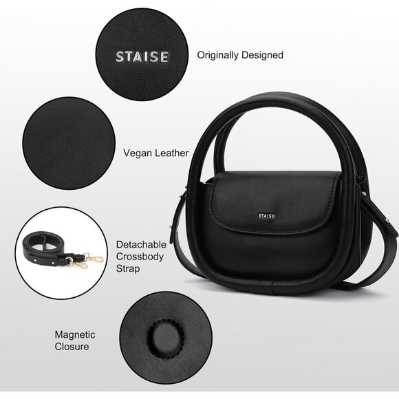 Designer Top Handle Shoulder Bags for Women Black - Picture 5 of 7